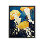 Yellow Metallic Jellyfish Framed Canvas Print Gallery Image 8