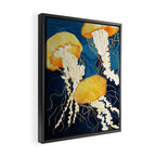 Yellow Metallic Jellyfish Framed Canvas Print Gallery Image 2