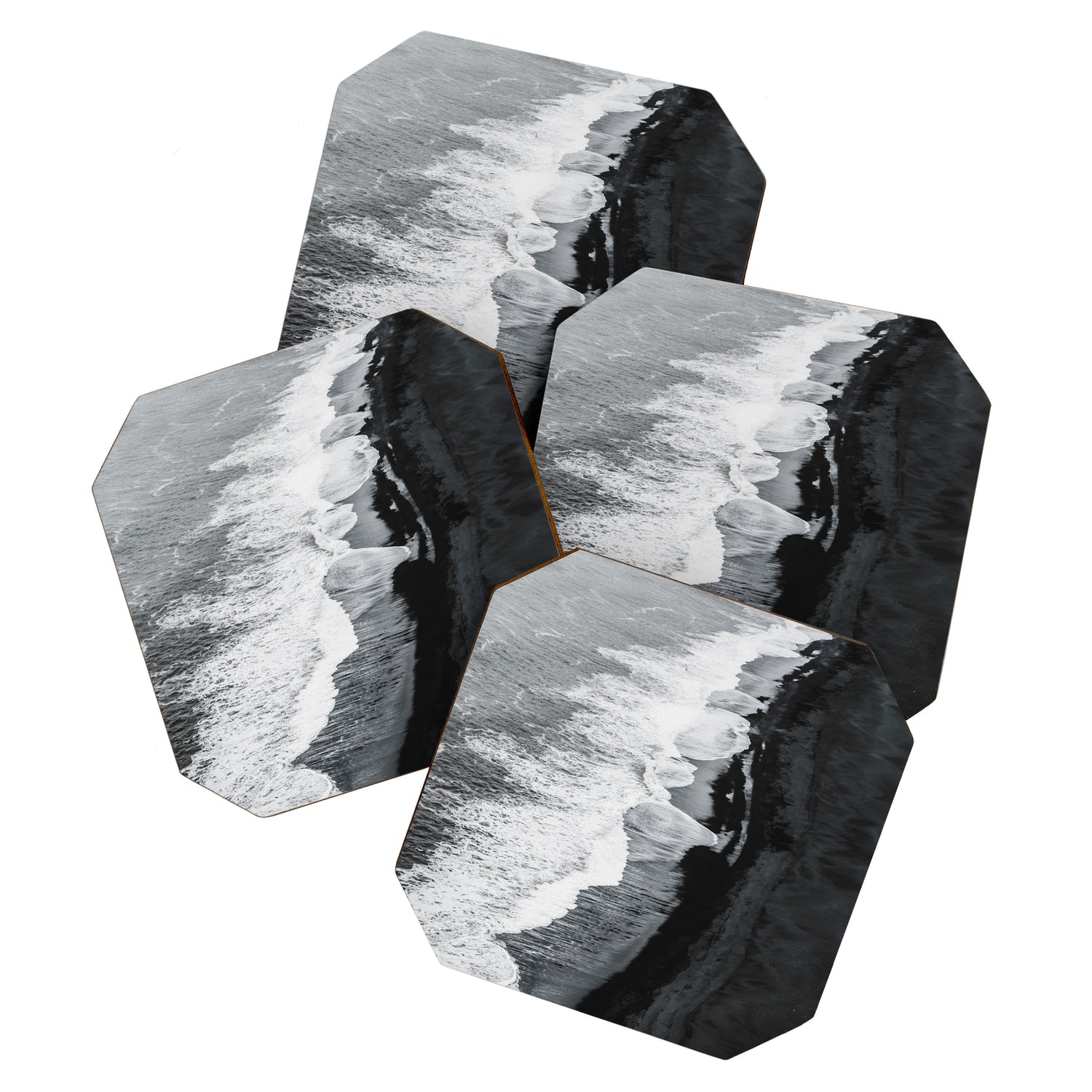 Beach Black And White Coaster Gallery Image 1