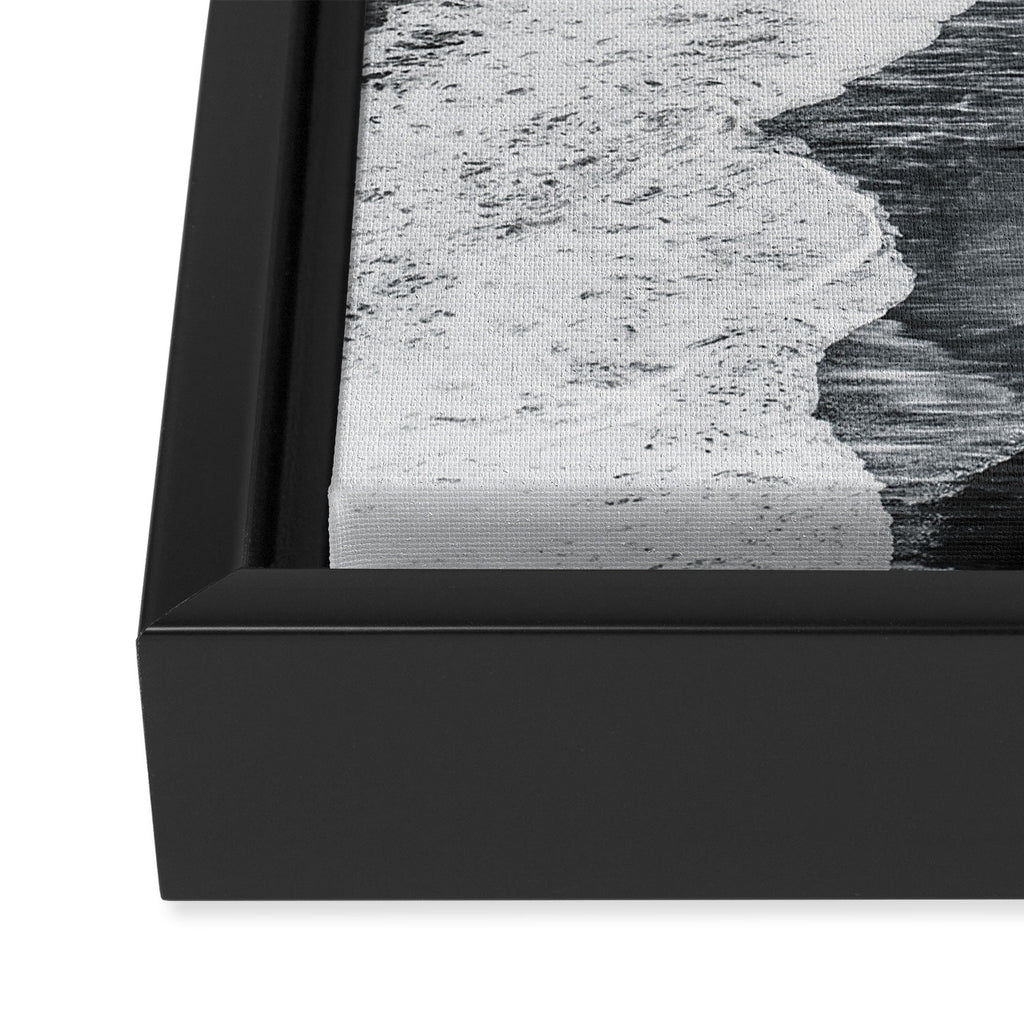 Beach Black And White Framed Canvas Print Gallery Image 3