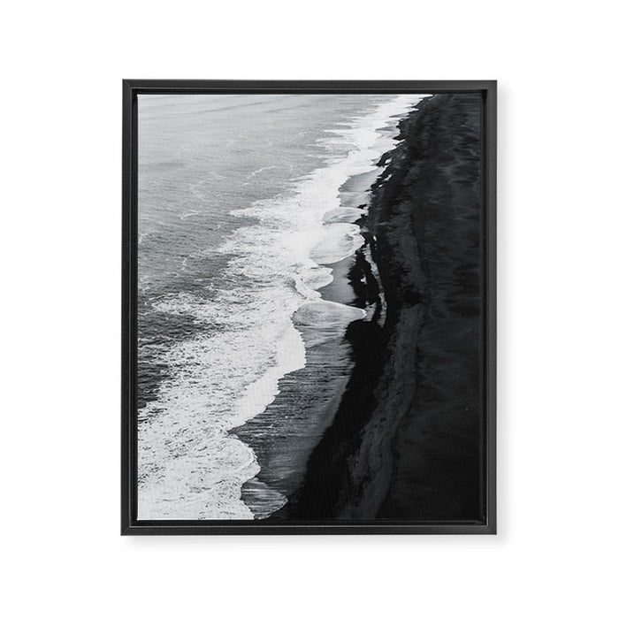Beach Black And White Framed Canvas Print Gallery Image 1