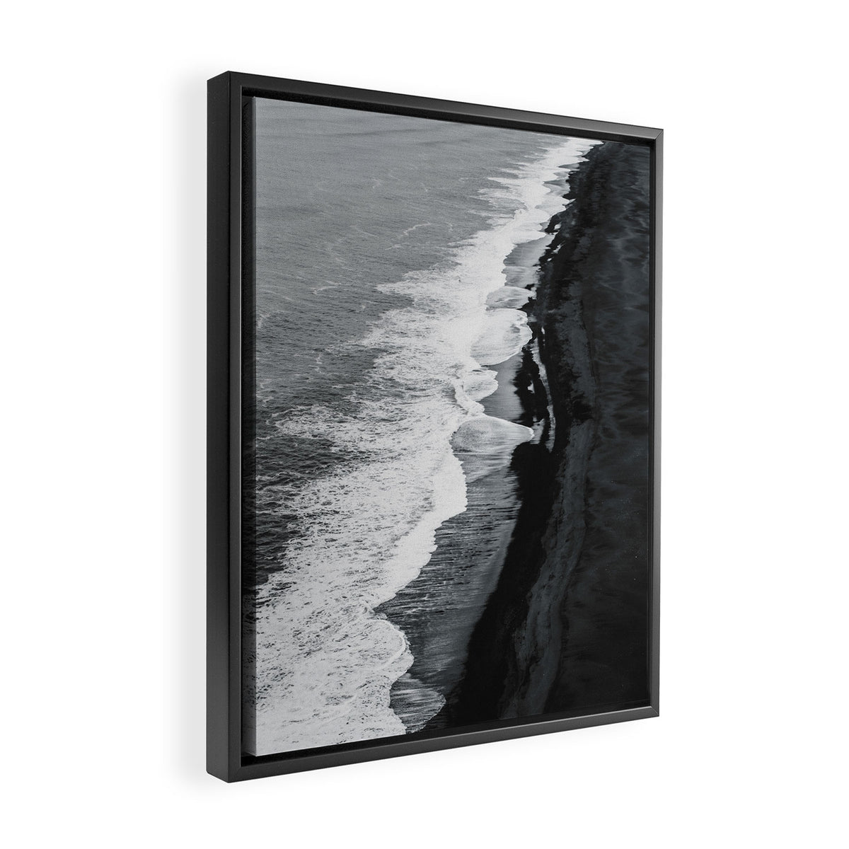 Beach Black And White Framed Canvas Print Gallery Image 2