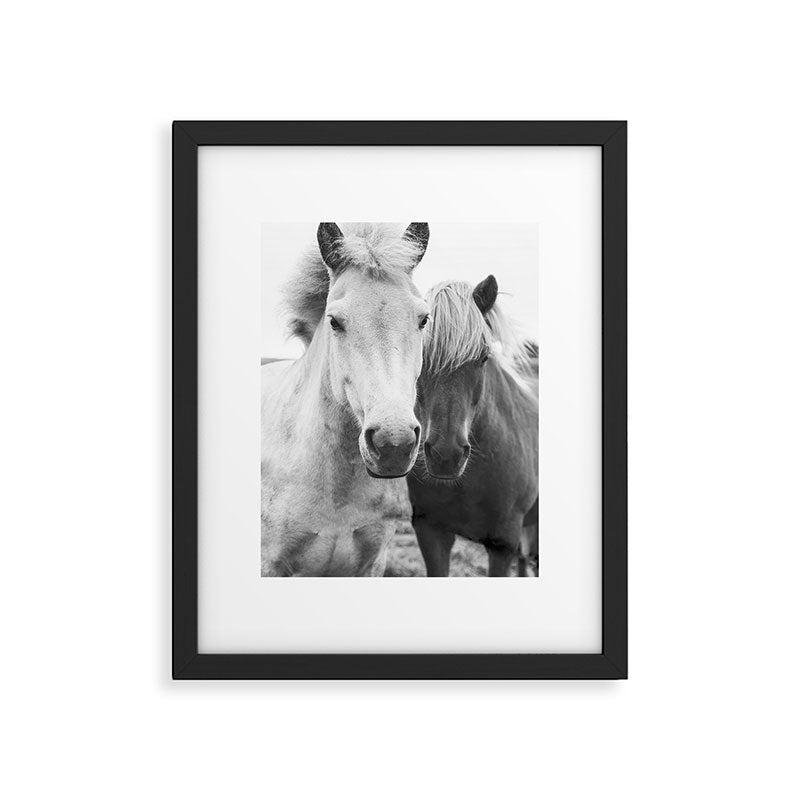Black and White Horses Framed Art Print Gallery Image 5