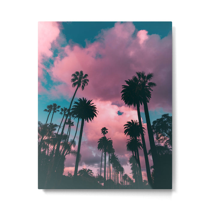 California Sunset Palms Photography Metal Print Gallery Image 1