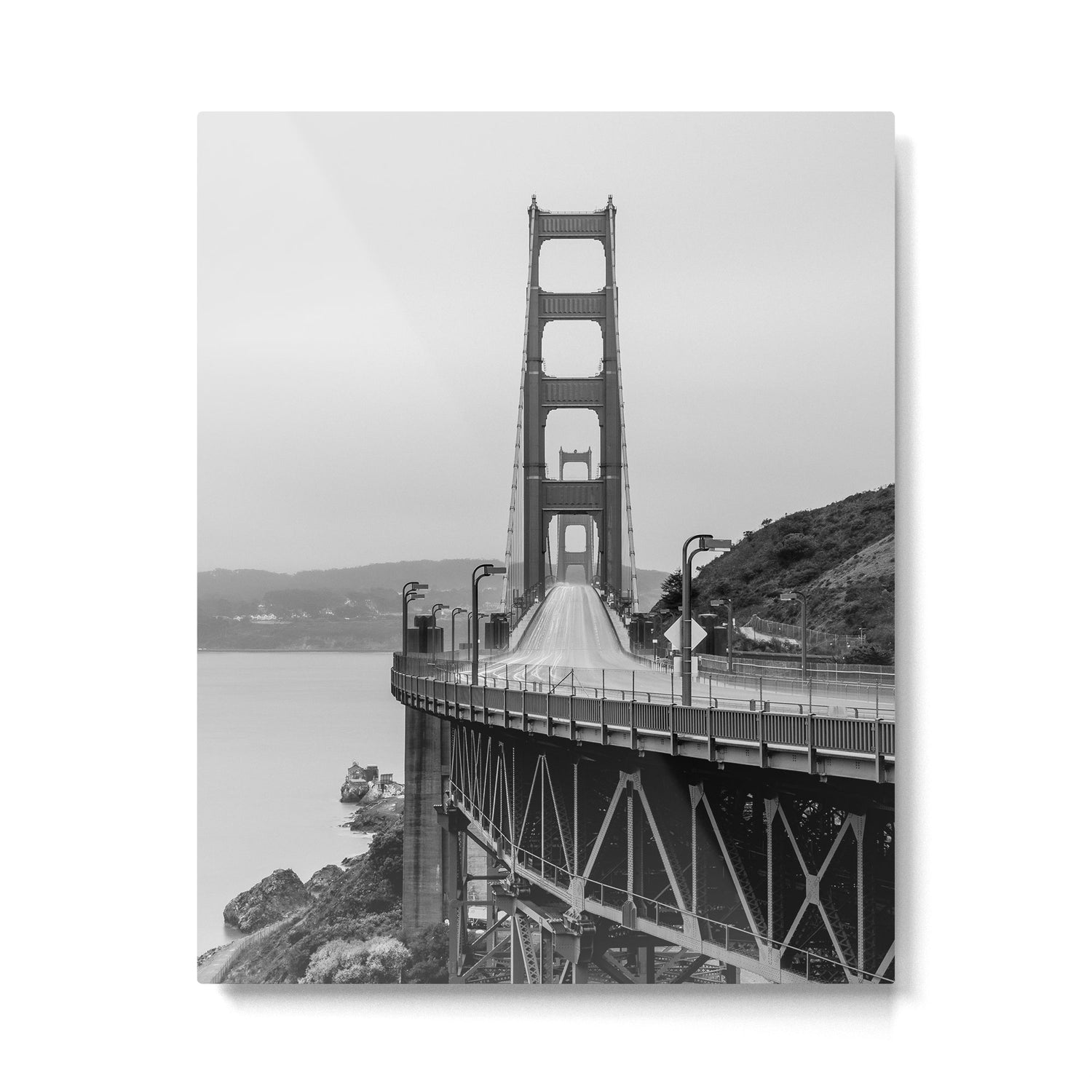 Golden Gate Bridge Black And White Metal Print Gallery Image 4
