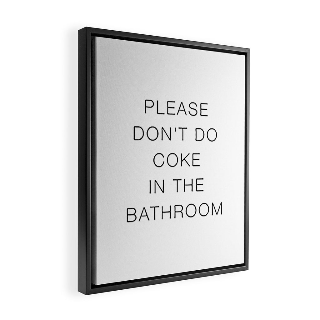 Please Don't Do In The Bathroom Framed Canvas Print Gallery Image 2