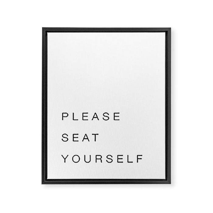 Please Seat Yourself Framed Canvas Print Gallery Image 1
