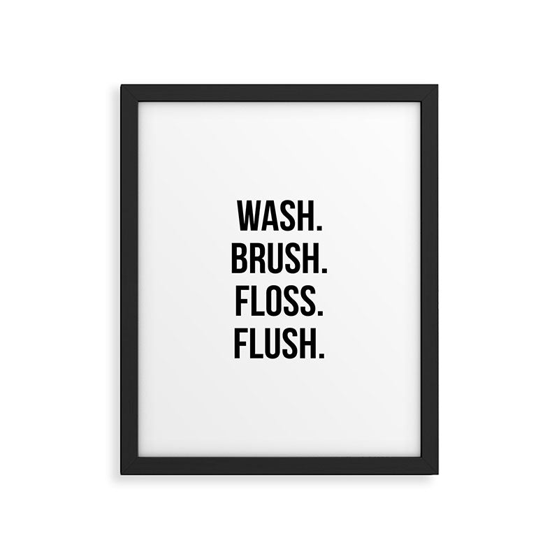 Wash Brush Floss Flush Framed Art Print Gallery Image 5