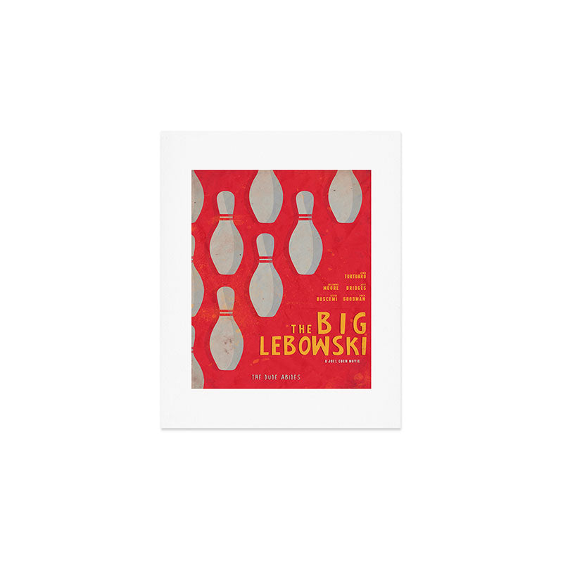 The Big Lebowski - Movie Poster, Coen brothers film, Jeff Bridges, John Turturro, bowling Art Print Gallery Image 1