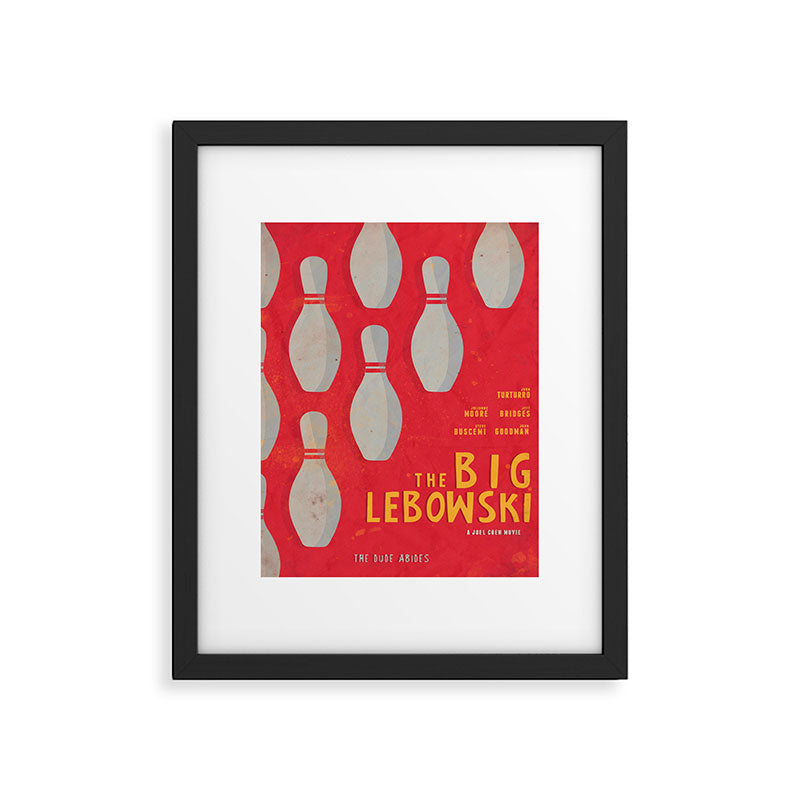 The Big Lebowski - Movie Poster, Coen brothers film, Jeff Bridges, John Turturro, bowling Framed Art Print Gallery Image 4
