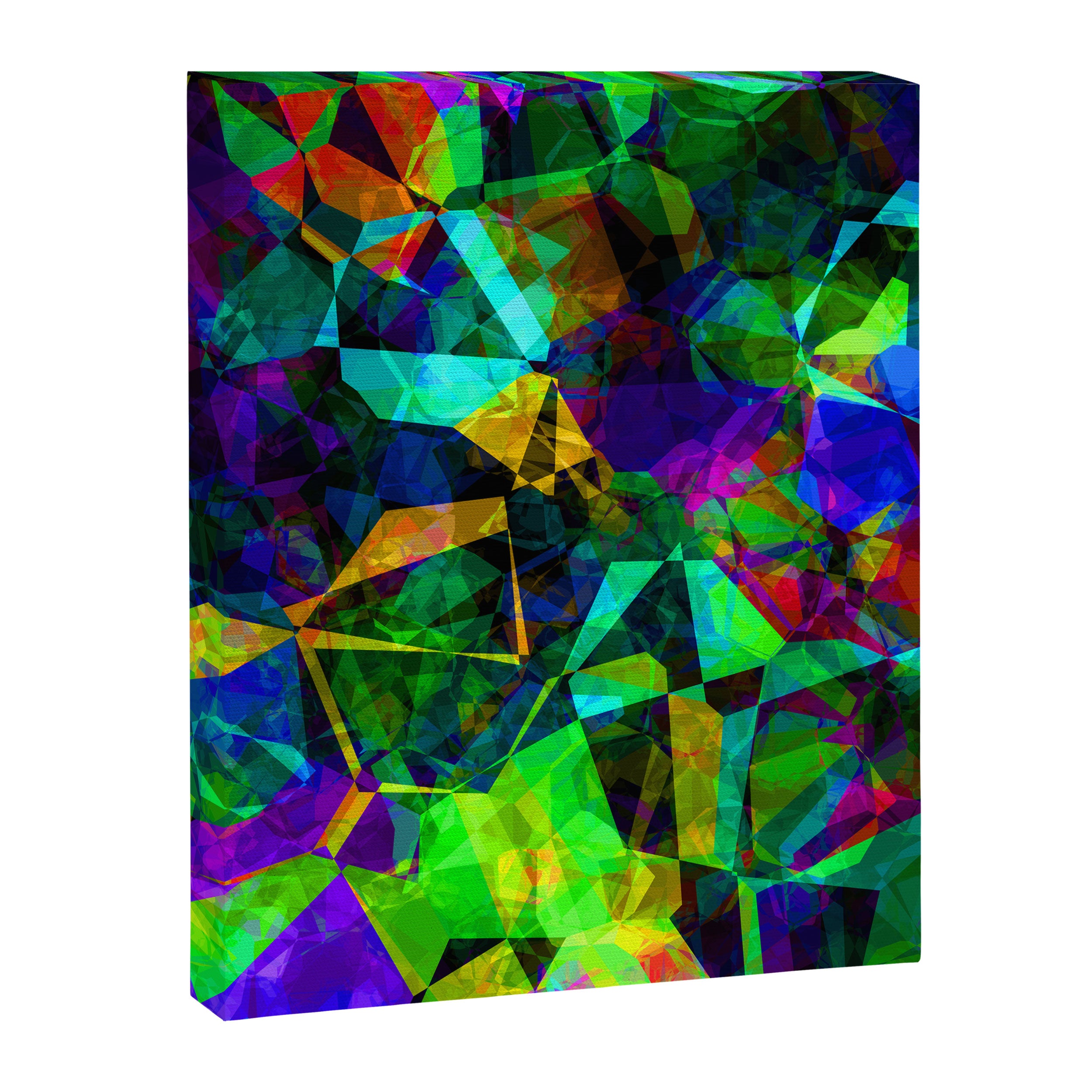 Neon prismatic techno shapes Canvas Print Gallery Image 8