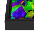 Neon prismatic techno shapes Framed Canvas Print Gallery Image 3