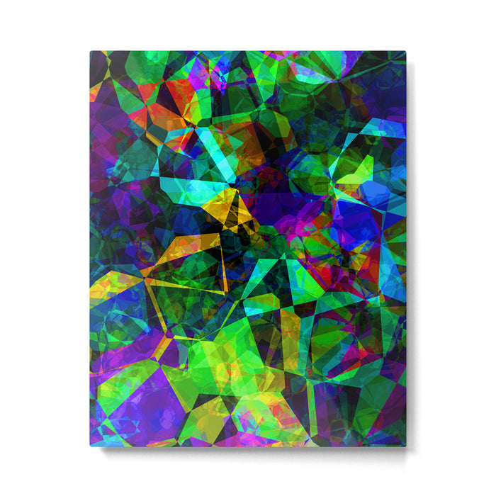 Neon prismatic techno shapes Metal Print Gallery Image 1