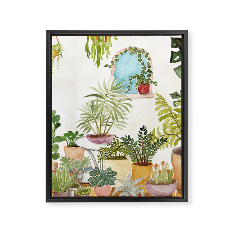 plant lady Framed Canvas Print