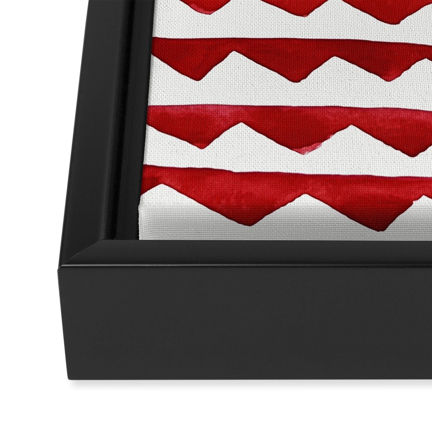 Red Triangle Lines Framed Canvas Print Gallery Image 3