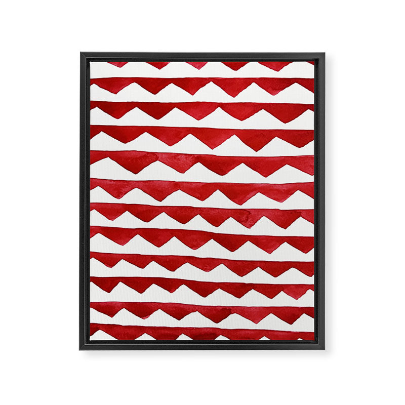 Red Triangle Lines Framed Canvas Print Gallery Image 8