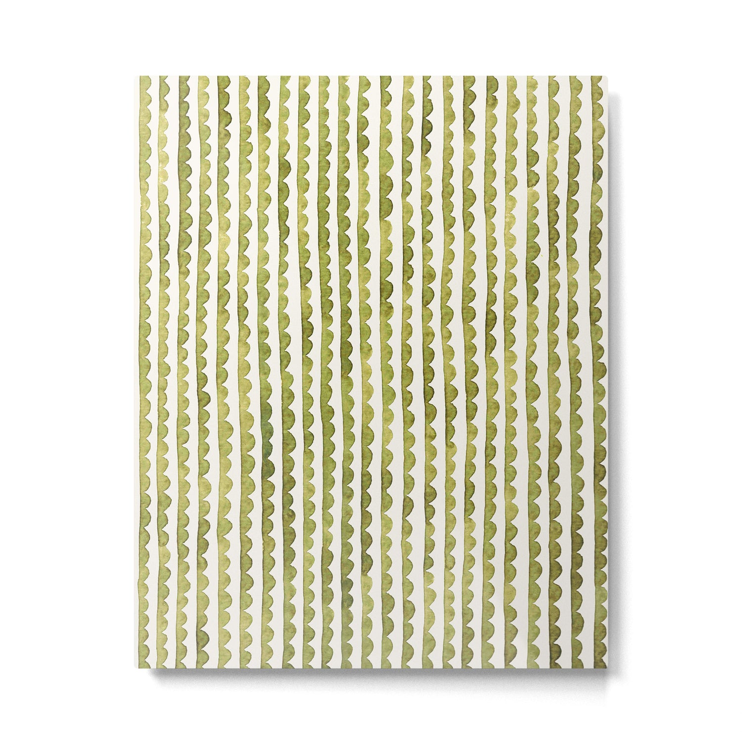 Small scalloped line in watercolor green Metal Print Gallery Image 6