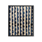 Thin Scalloped Line in indigo watercolor blue Framed Canvas Print Gallery Image 8