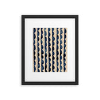 Thin Scalloped Line in indigo watercolor blue Framed Art Print Gallery Image 6