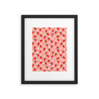 Strawberry Pattern- Pink Background Framed Art Print Gallery Image 6