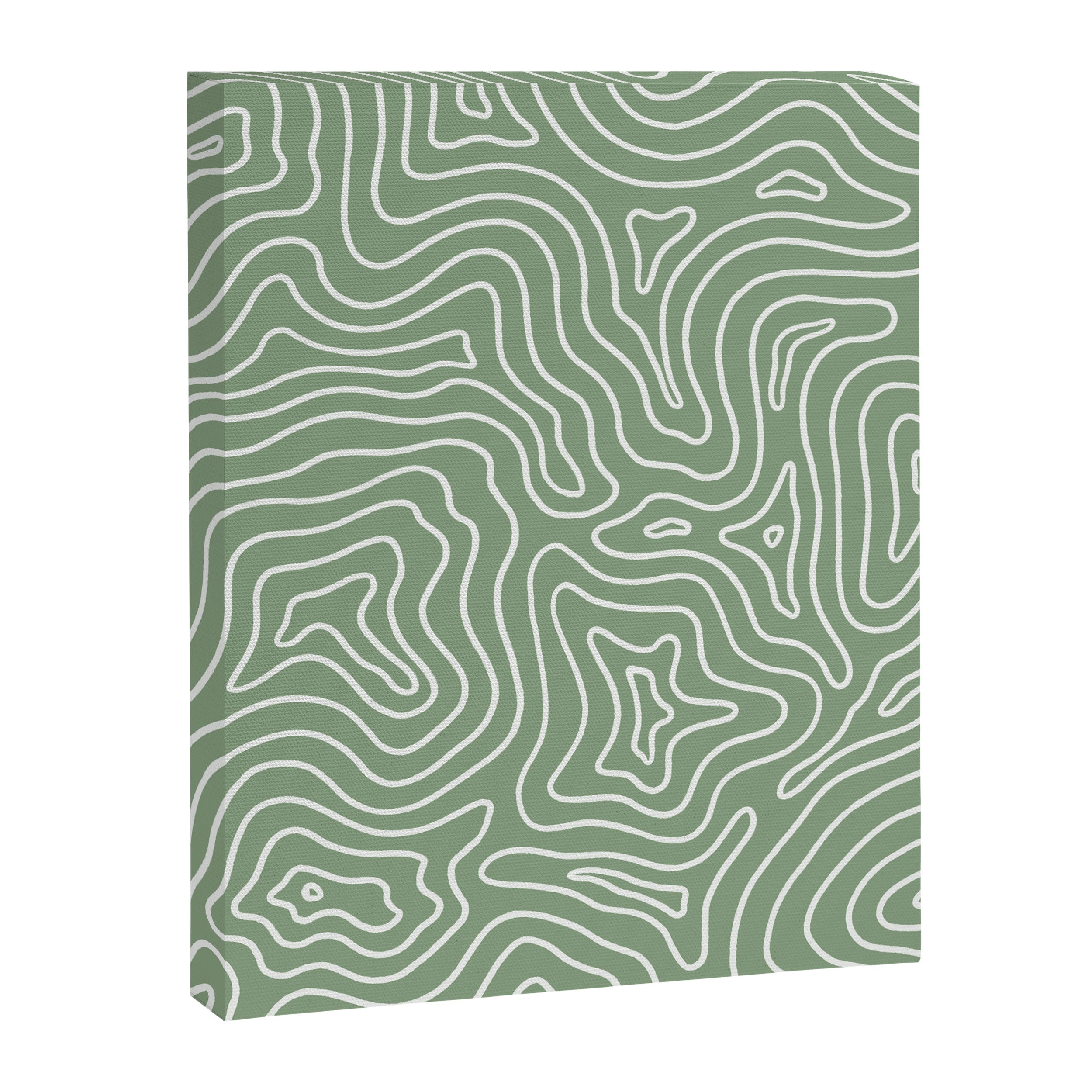 Topographic- Sage Green Canvas Print Gallery Image 8