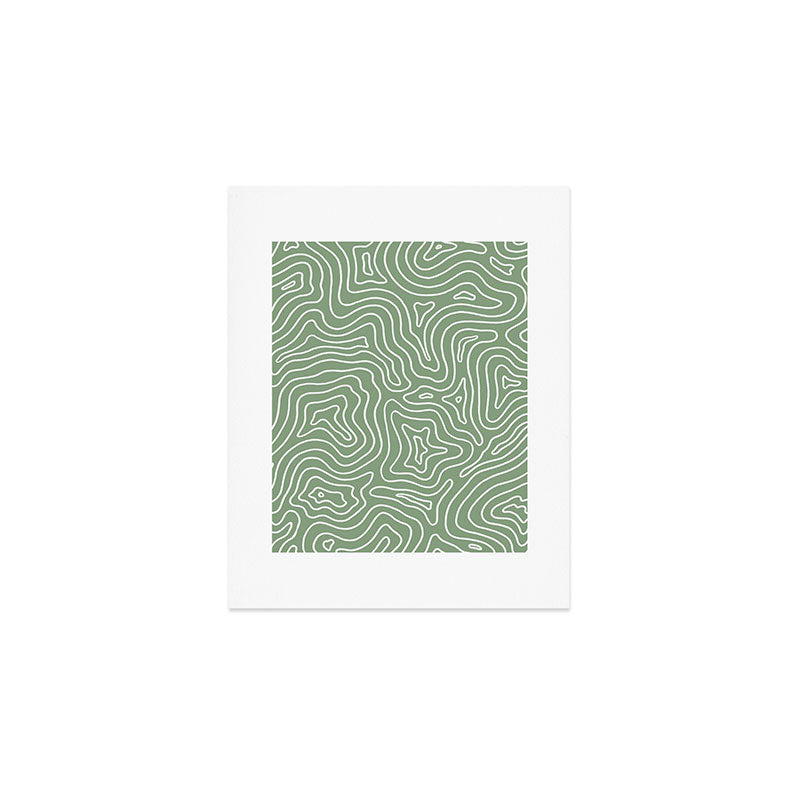 Topographic- Sage Green Art Print Gallery Image 1