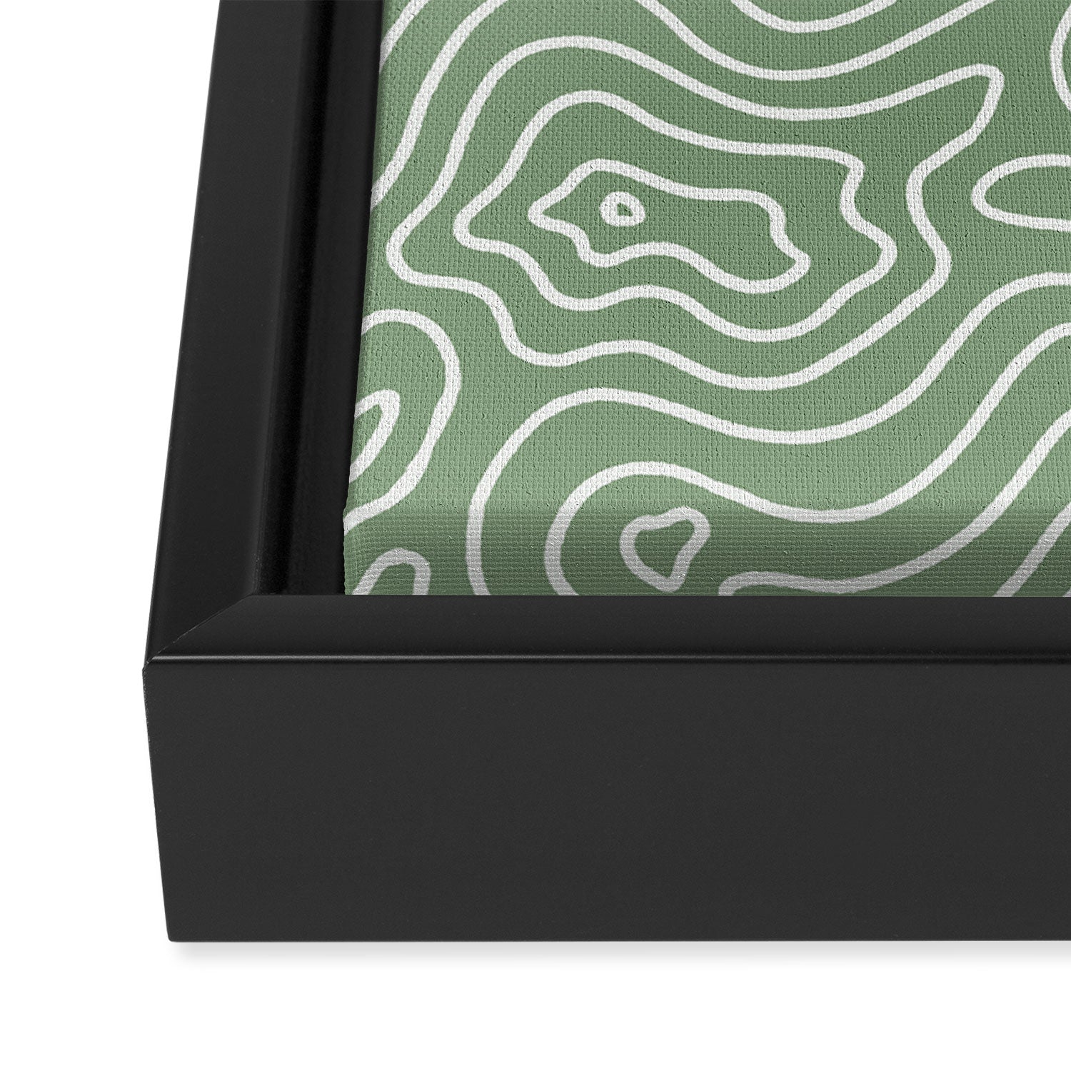 Topographic- Sage Green Framed Canvas Print Gallery Image 3