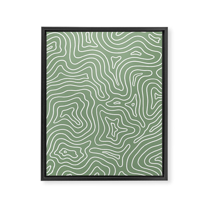 Topographic- Sage Green Framed Canvas Print Gallery Image 1