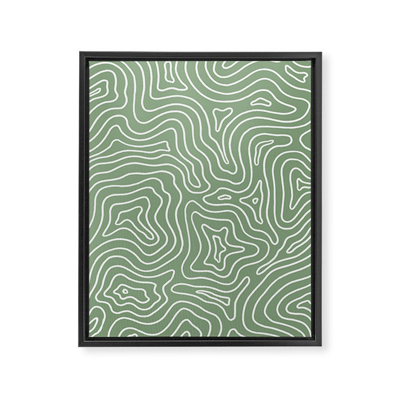 Topographic- Sage Green Framed Canvas Print Gallery Image 8