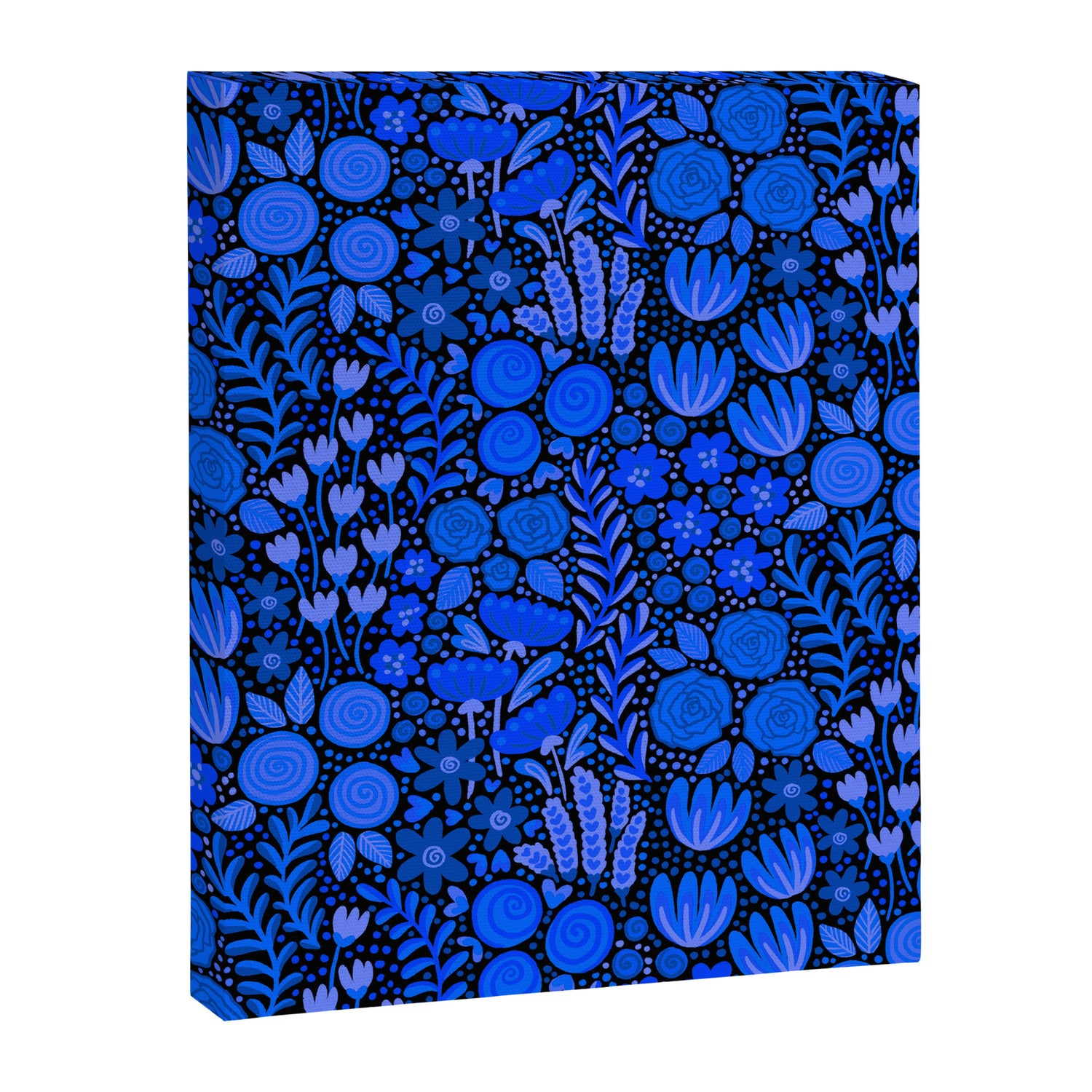 Wildflower Field- Cobalt Blue Canvas Print Gallery Image 3