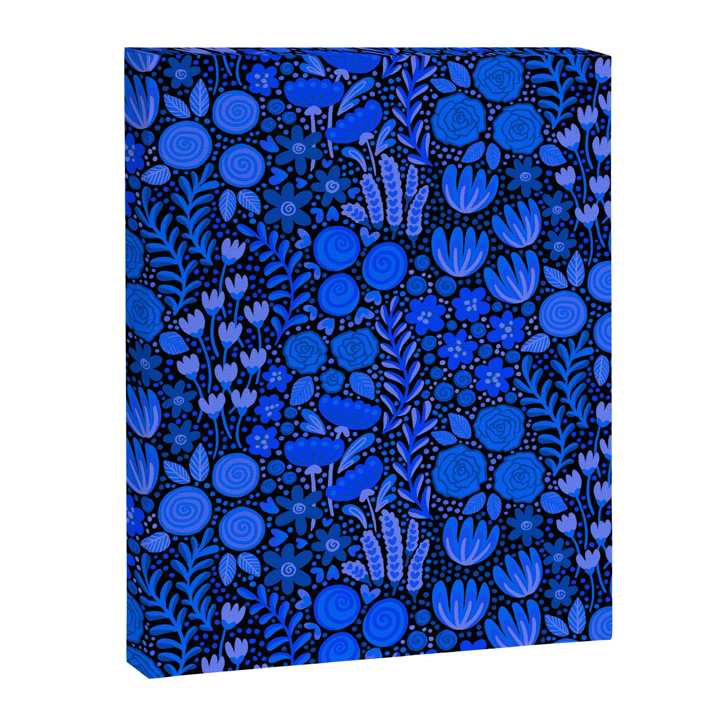 Wildflower Field- Cobalt Blue Canvas Print Gallery Image 3