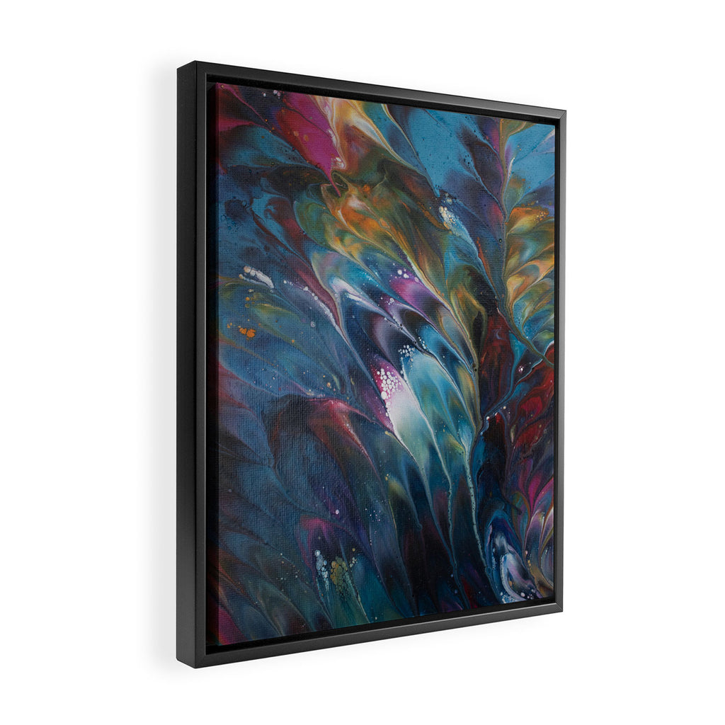 Multi Feather Splash Framed Canvas Print Gallery Image 2