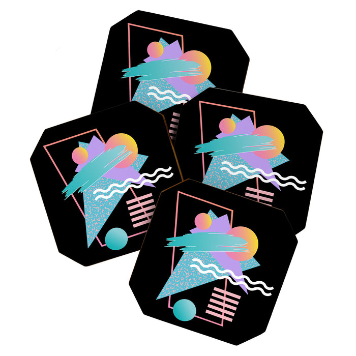 80s Retrowave Design - Memphis Pattern 135 Coaster Gallery Image 1