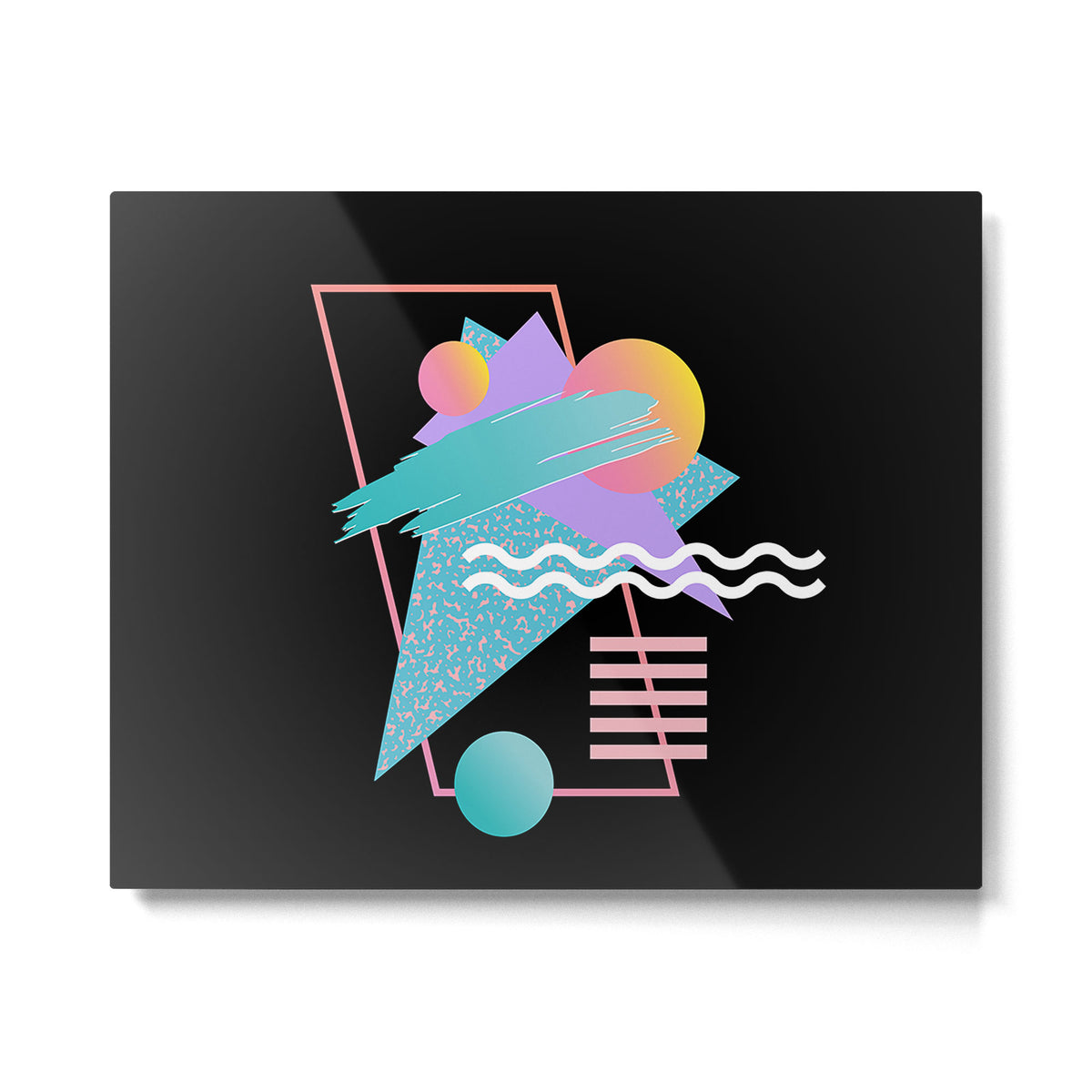 80s Retrowave Design - Memphis Pattern 135 Metal Print Gallery Image 4