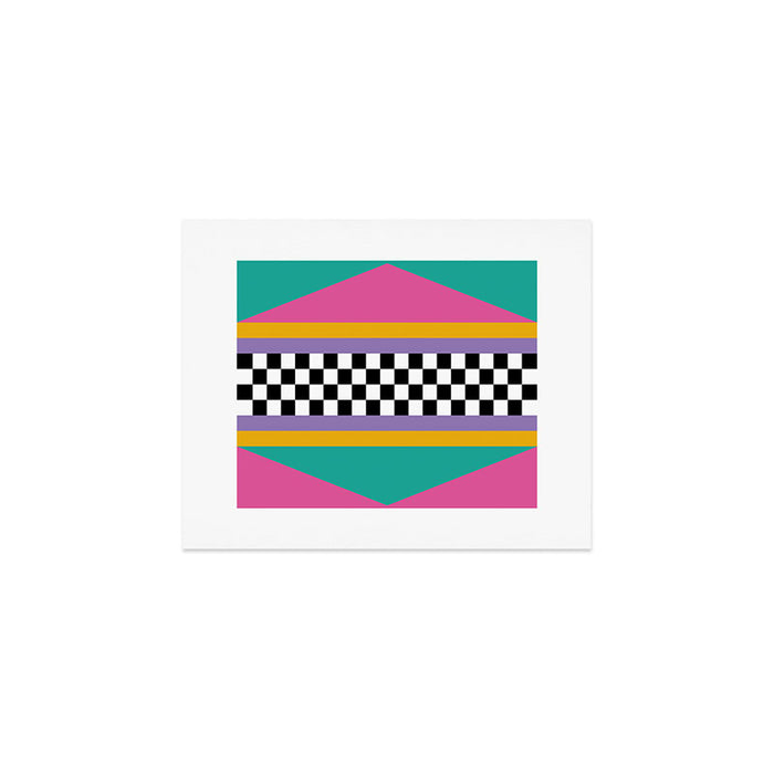 Checkered pattern grid / Vintage 80s / Retro 90s Art Print Gallery Image 1