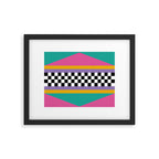 Checkered pattern grid / Vintage 80s / Retro 90s Framed Art Print Gallery Image 5