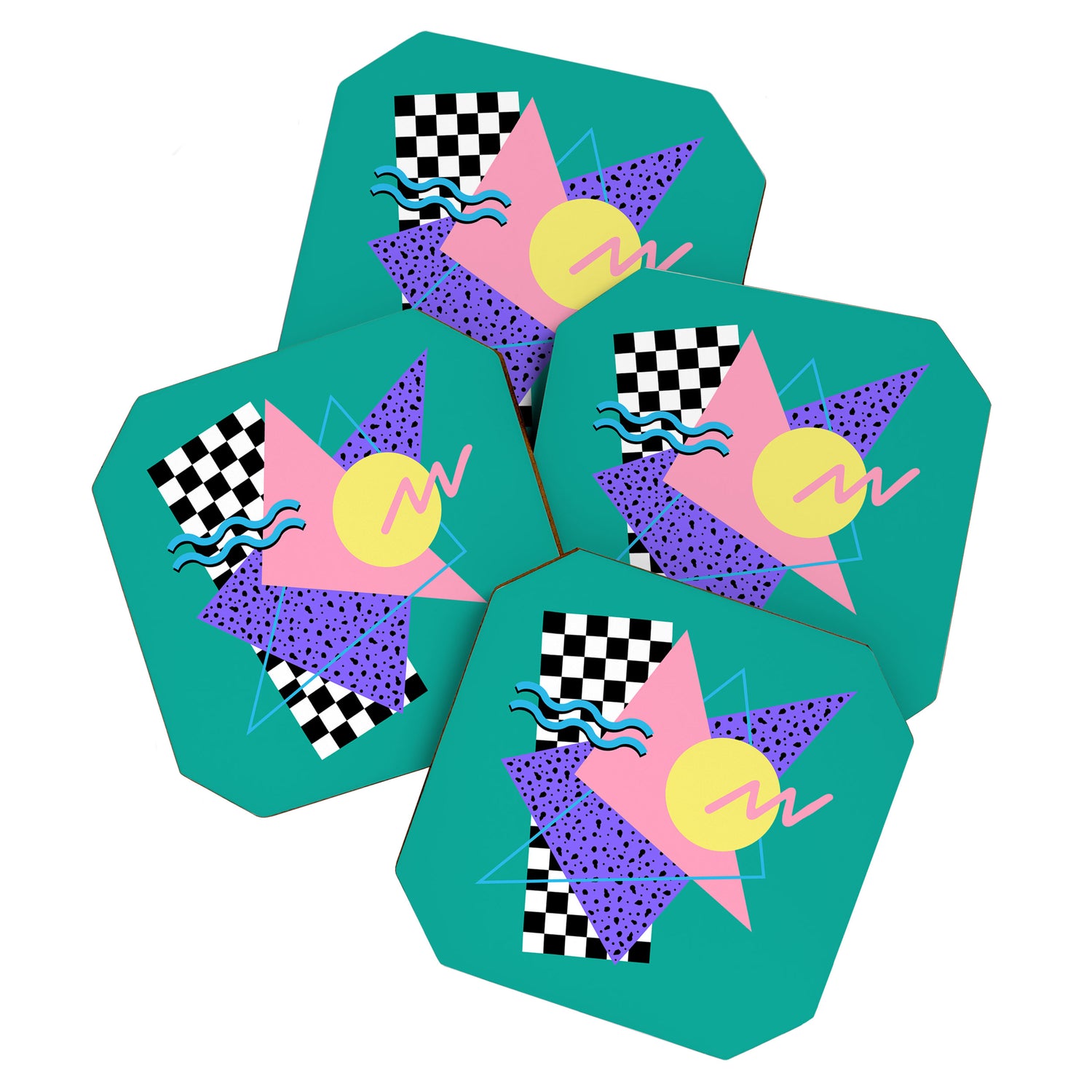 Memphis pattern 120 - 80s / 90s Retro Coaster Gallery Image 1