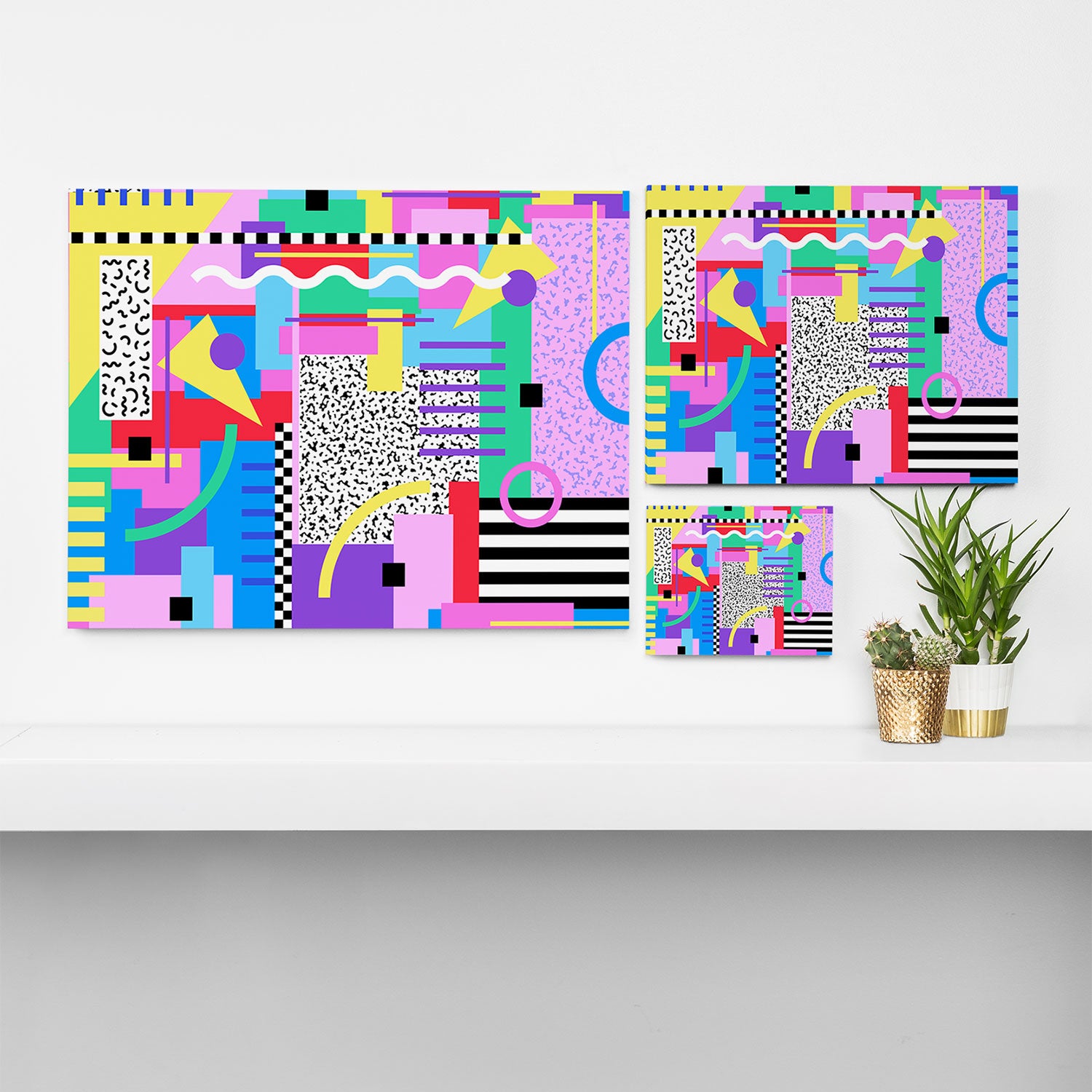 Memphis pattern 131 - 80s / 90s Retro Canvas Print Gallery Image 3