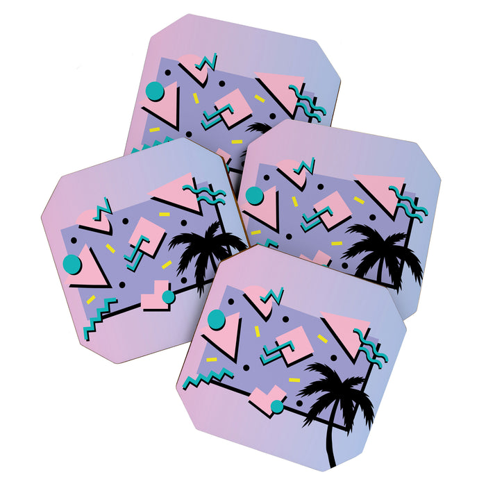 Memphis Pattern 25 - Miami Vice / 80s Retro / Palm Tree Coaster Gallery Image 1
