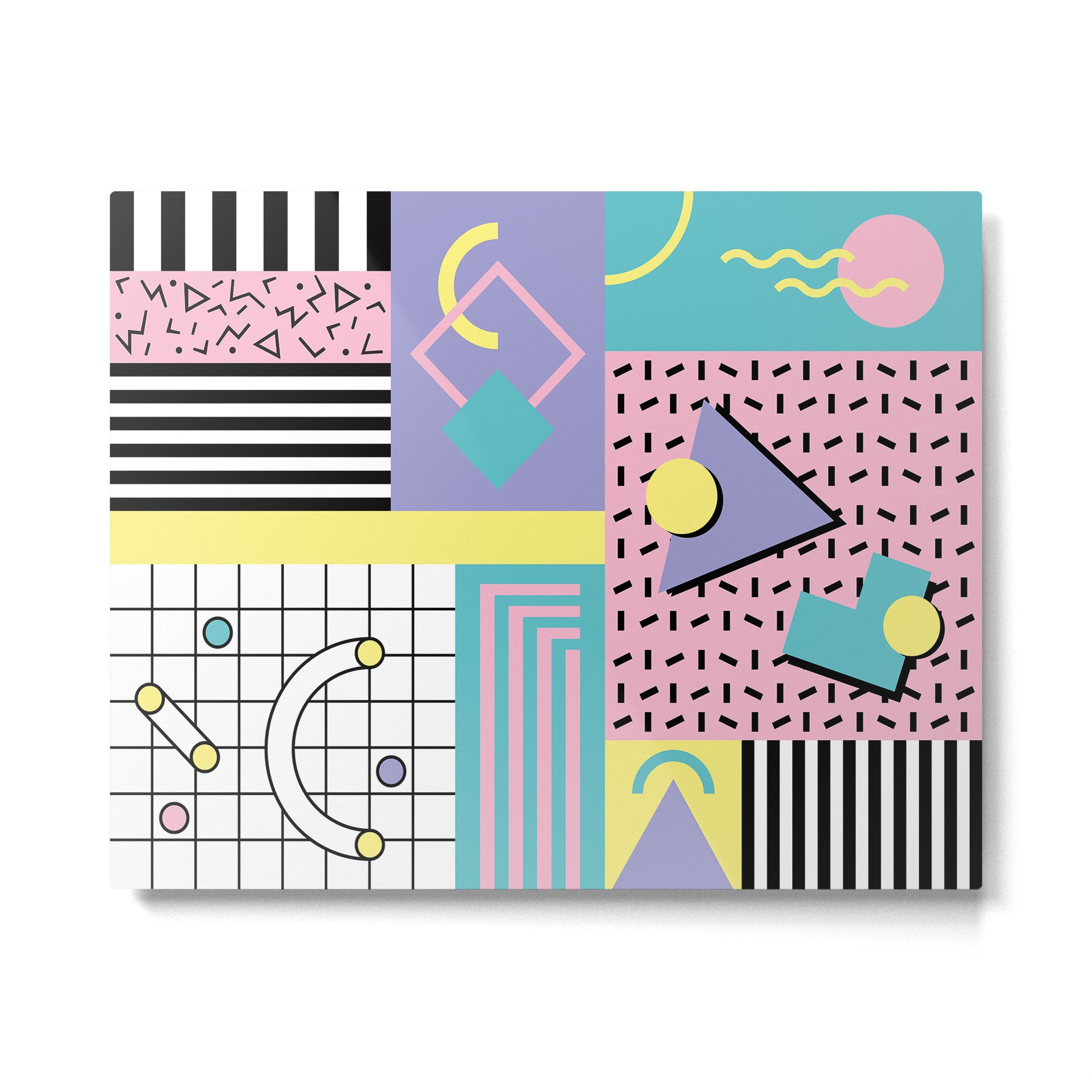Memphis Pattern 27 - 80s - 90s Retro / 1st year anniversary design Metal Print Gallery Image 4