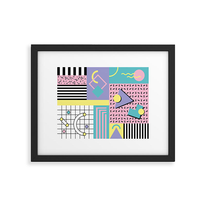 Memphis Pattern 27 - 80s - 90s Retro / 1st year anniversary design Framed Art Print Gallery Image 5
