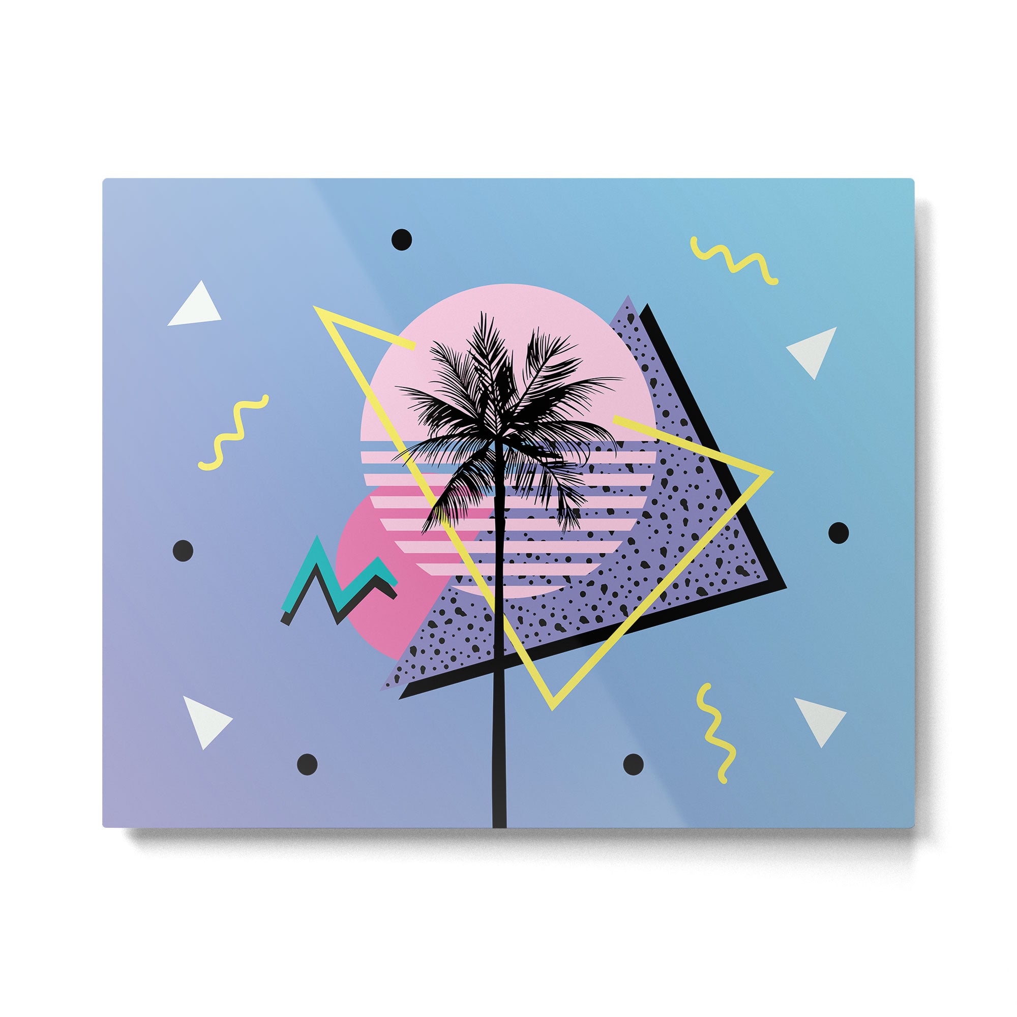 Memphis pattern 46 - 80s / 90s Retro / Palm Tree Metal Print Gallery Image 4