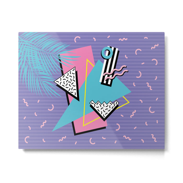 Memphis Pattern 57 - 80s - 90s Retro / 2nd year anniversary design Metal Print Gallery Image 1