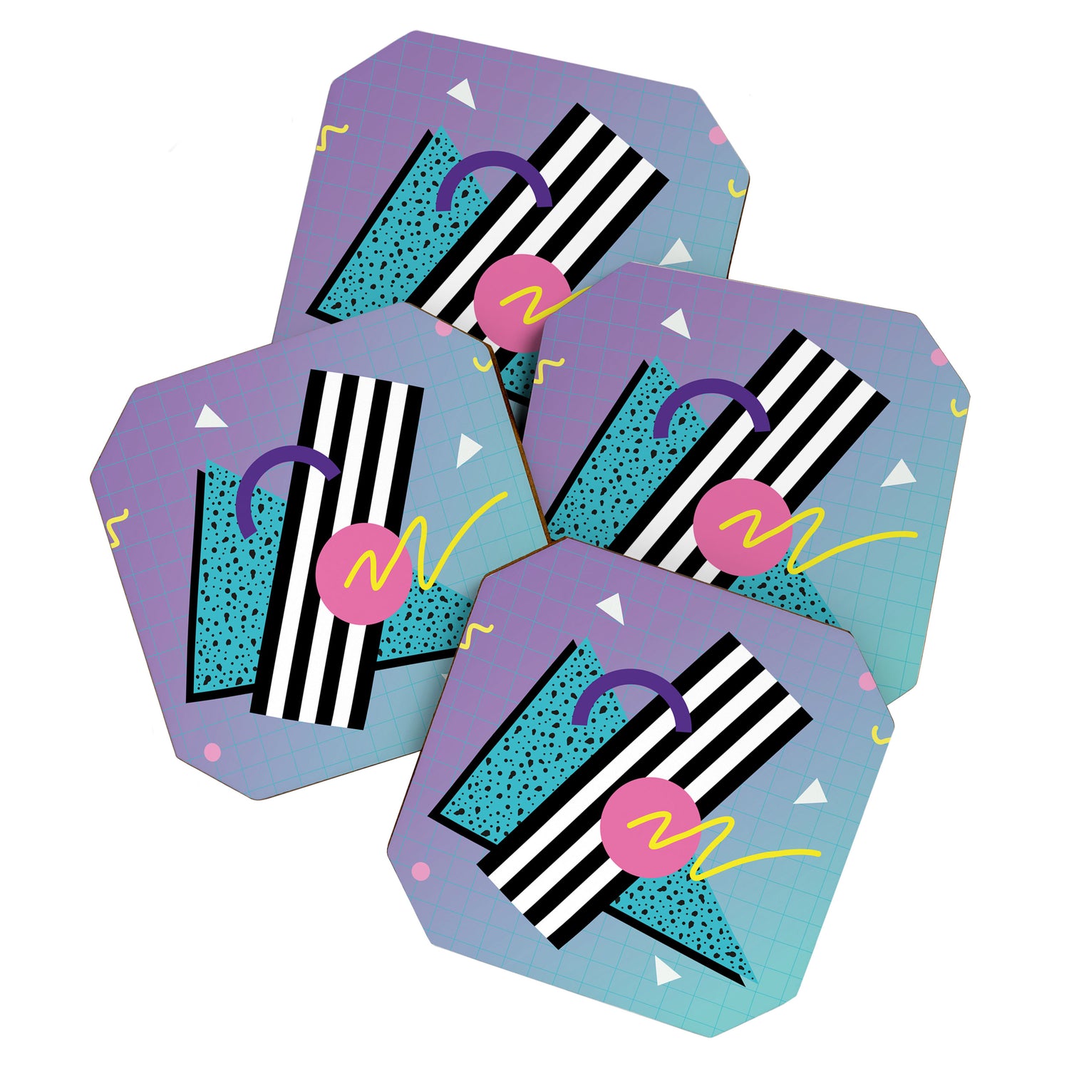 Memphis pattern 58 - 80s / 90s Retro Coaster Gallery Image 1