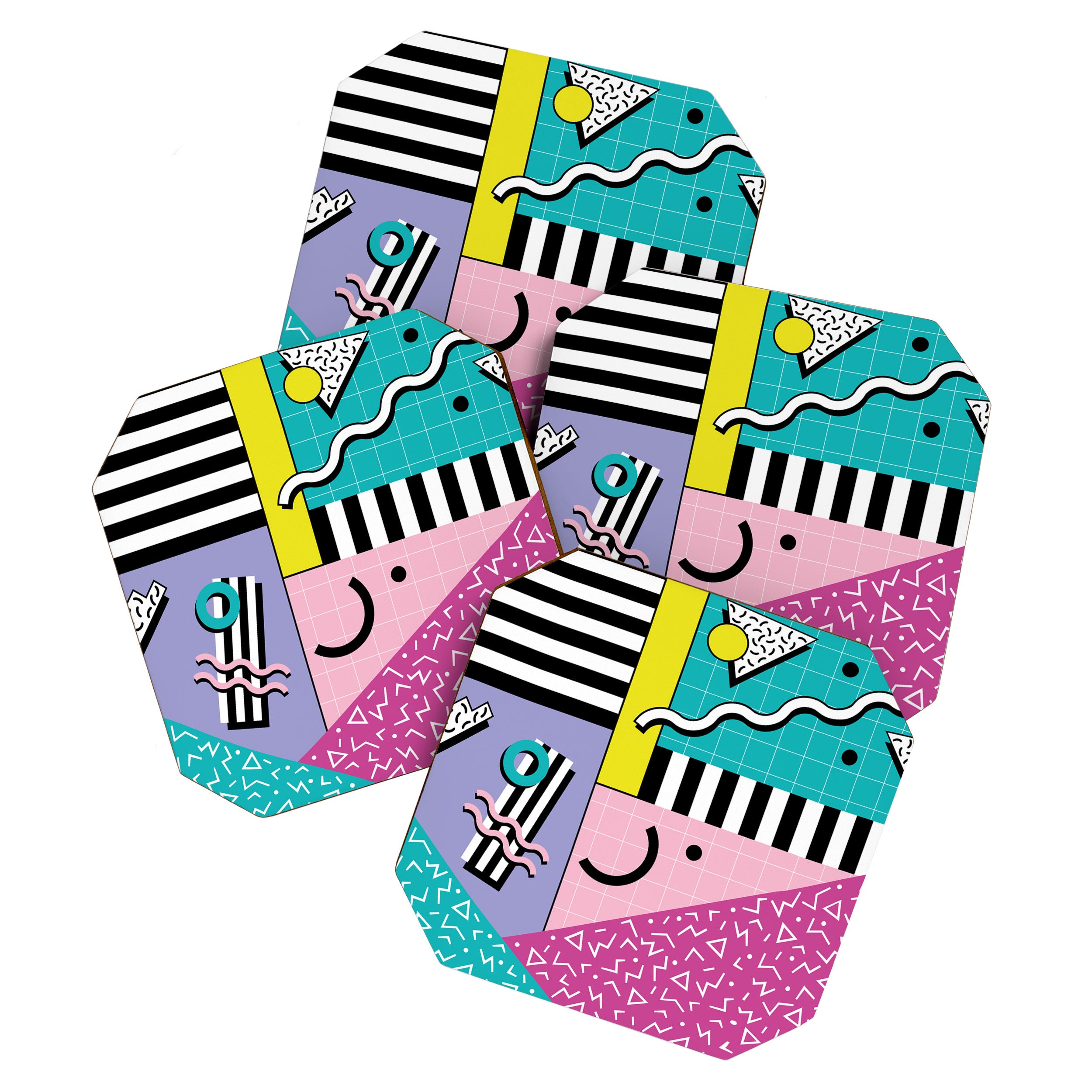 Memphis pattern 68 - 80s / 90s Retro Coaster Gallery Image 1