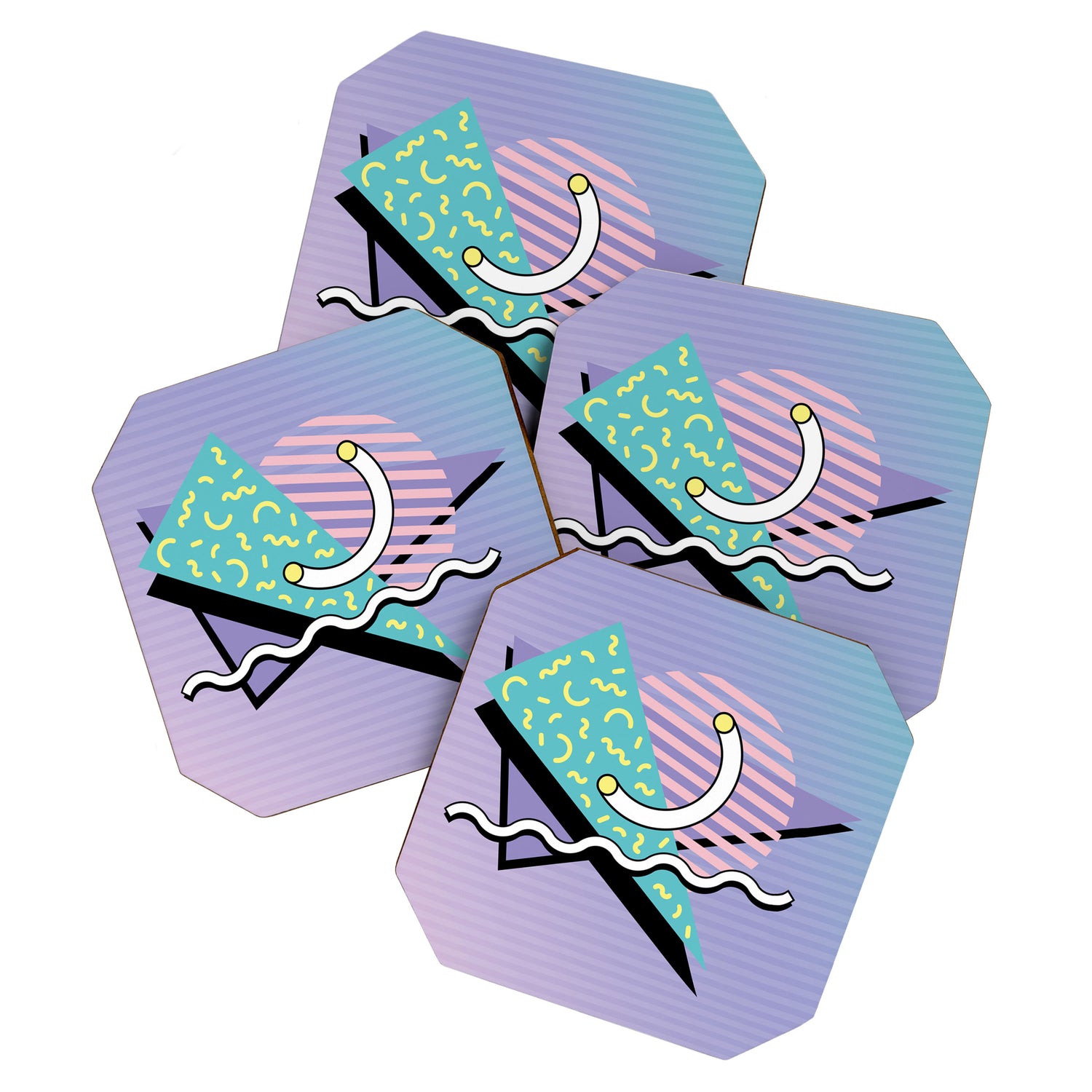Memphis pattern 76 - 80s / 90s Retro Coaster Gallery Image 1