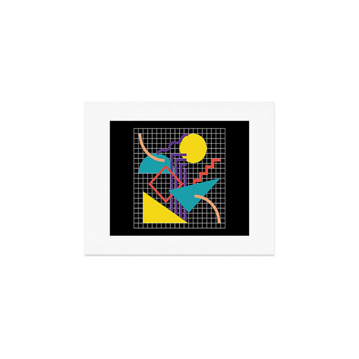 Memphis Pattern - 80s Retro Black Art Print Gallery Image 1