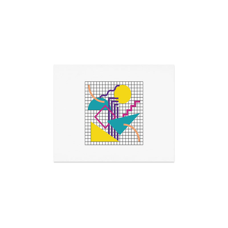 Memphis Pattern - 80s Retro White Art Print Gallery Image 1