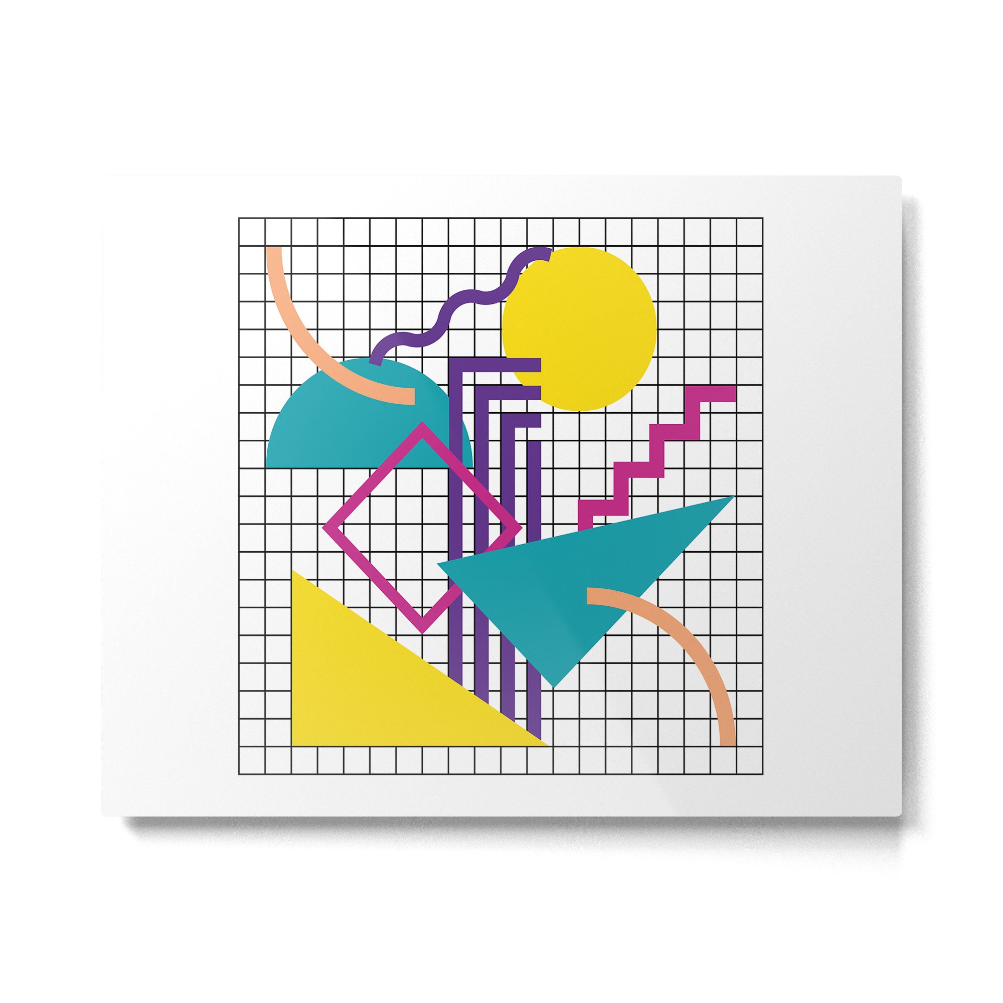 Memphis Pattern - 80s Retro White Metal Print Gallery Image 4