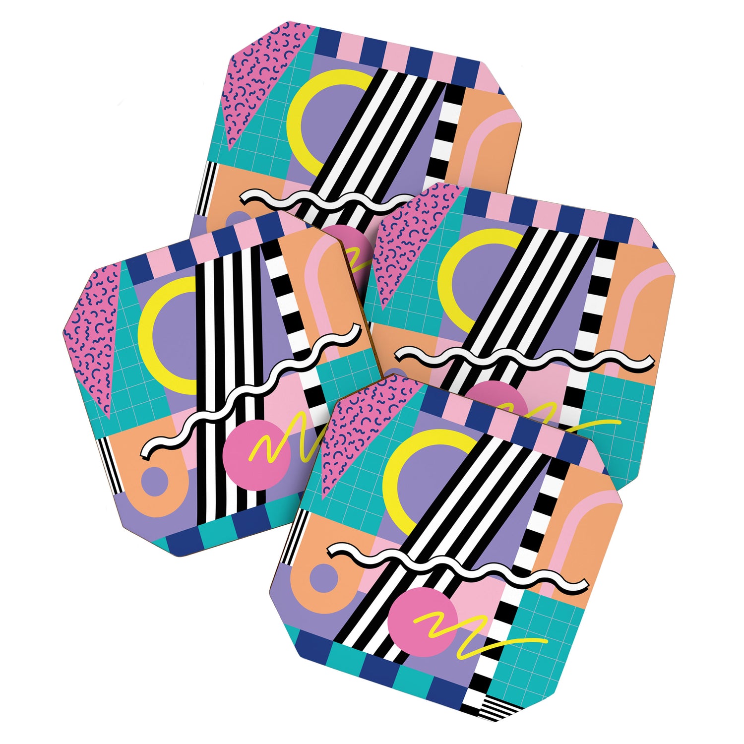 Memphis pattern 85 - 80s / 90s Retro Coaster Gallery Image 1